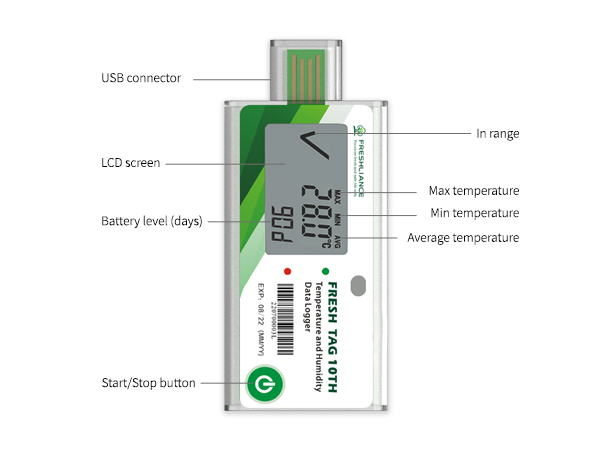 Fresh Tag 10TH Temperature and Humidity Data Logger image 3
